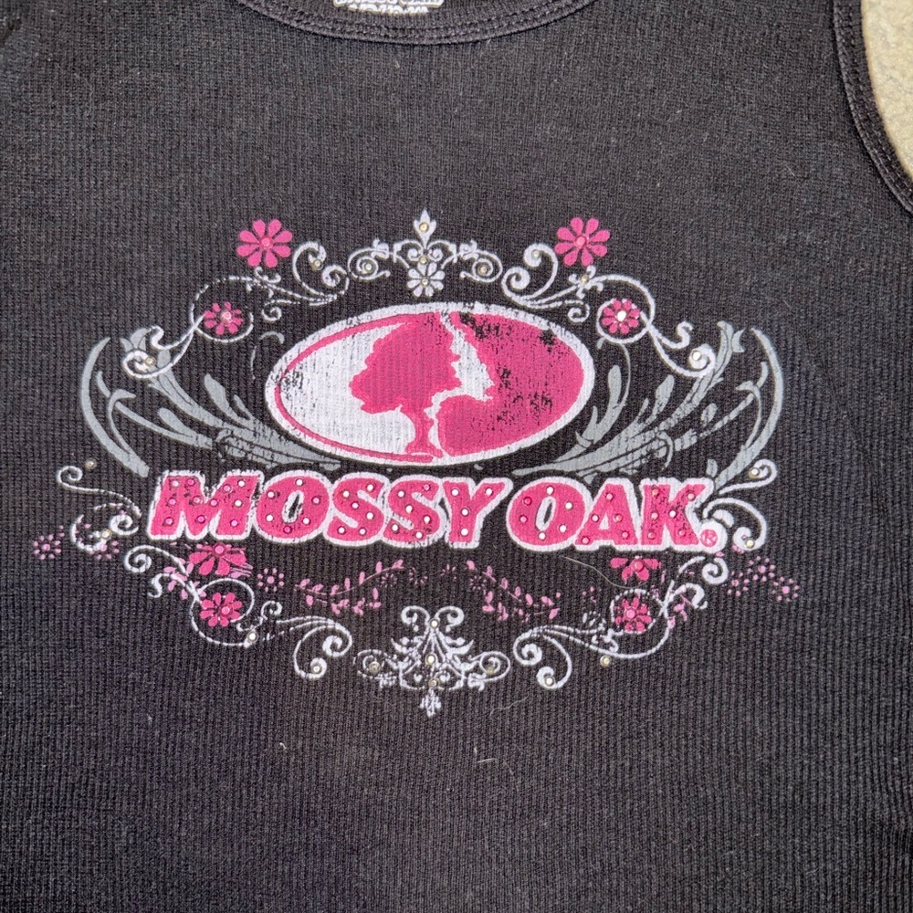 Mossy Oak Black and Pink Tank - Picture 2 of 3